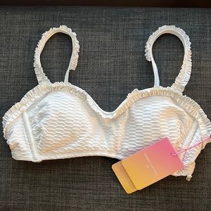 STONEY CLOVER LANE NWT swim top, size small, white